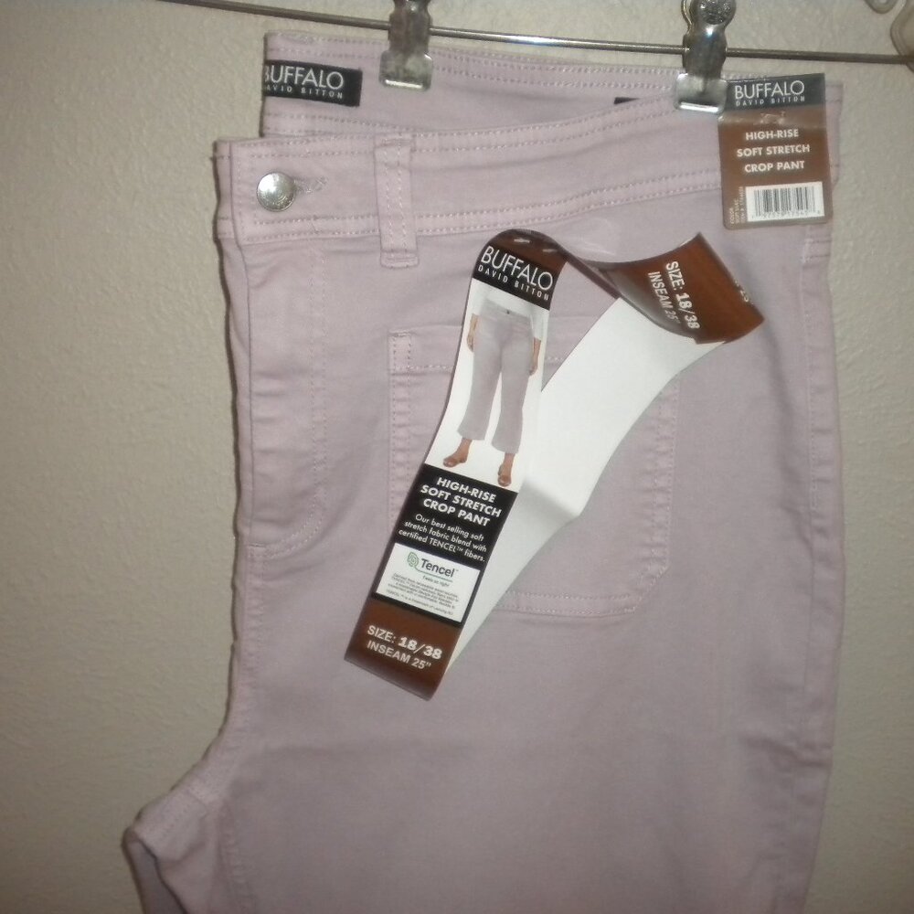 Buffalo Women's Size 18/38 High Rise Brigette Soft Stretch Tencel Crop Pants NWT - Picture 3 of 4